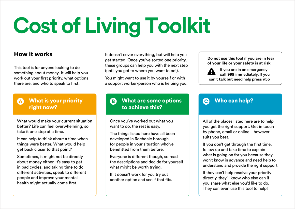 image of information toolkit providing advice on cost of living