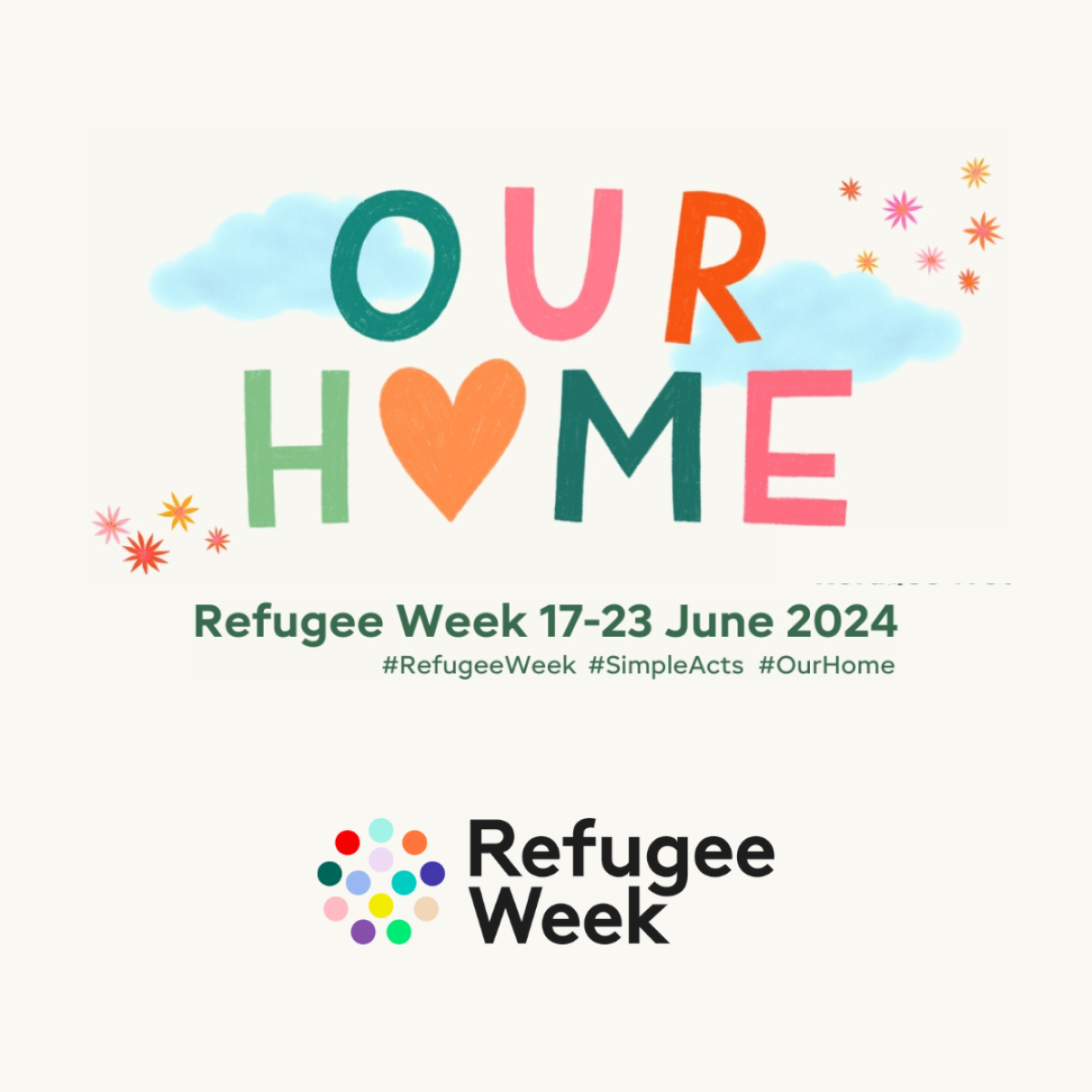 Refugee week 2024 'Our Home' logo